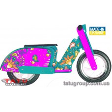 Велобіг 12 TATU-BIKE Scooter (дизайн мопед, бірюзово-рожевий)