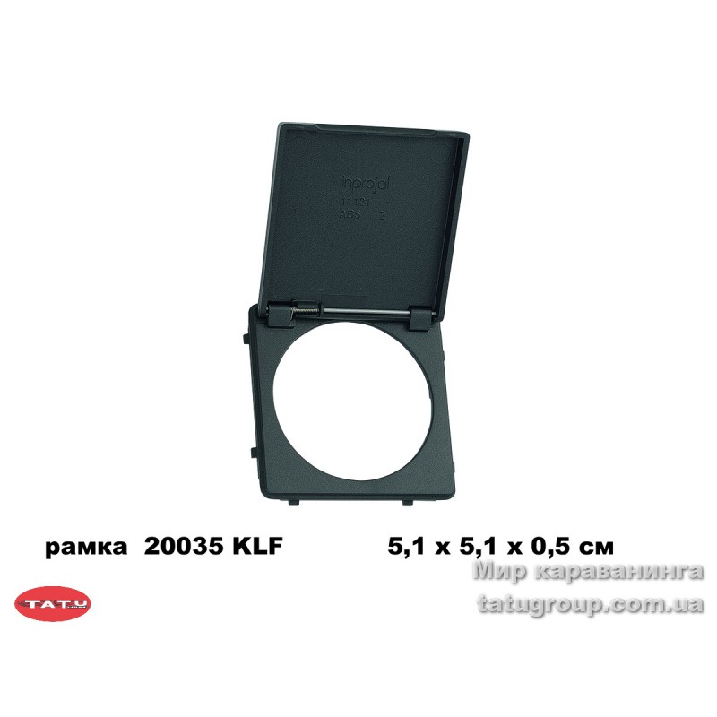 Рамка розетки 20035 klf, с крышкой, размеры  5,1х5,1х0,5 см, цвет-черный