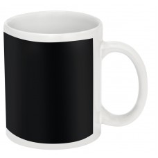 Чашка "магическая" белая с черной полосой с нанесением, colour changing mug