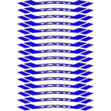 Наклейки на обода TATU-BIKE (к-т 16 шт.на 2 колеса) синие