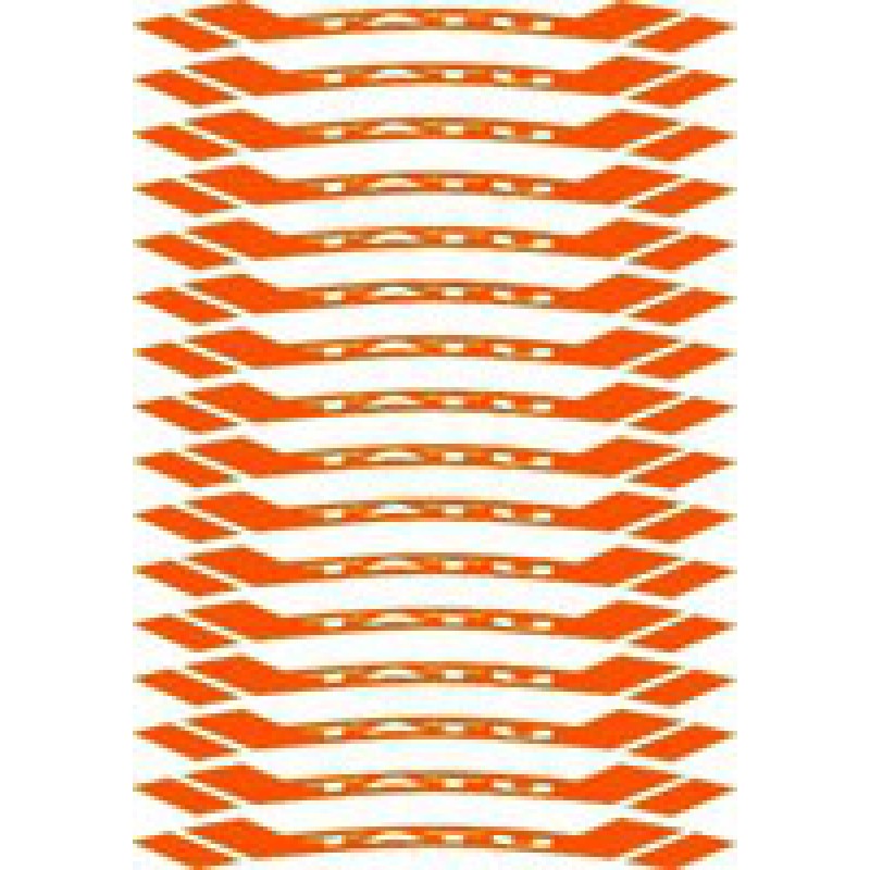 Наклейки на обода TATU-BIKE (к-т 16 шт.на 2 колеса) оранж.