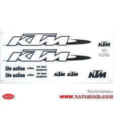 Наклейки на велосипед "KTM" бело.-черн.комплект