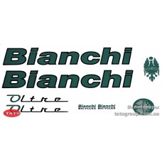 Наклейки на велосипед "Bianchi" зелен.-черн. комплект