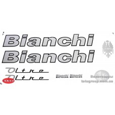 Наклейки на велосипед "Bianchi" серебр.-черн. комплект