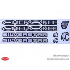 Наклейки на велосипед "CHEROKEE" серебр.-черн.комплект