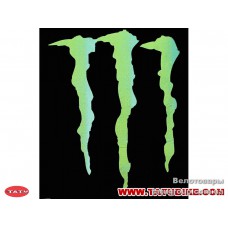 Наклейка "Monster" лого зелен.-черн. 8х8см