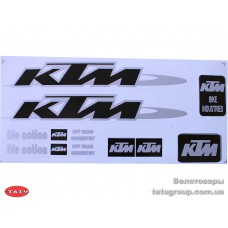 Наклейки на велосипед "KTM" черн.-серебр.комплект