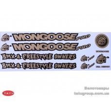 Наклейки на велосипед "Mongoose" золот.-черн.комплект