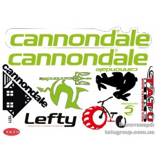 Наклейки на велосипед "CANNONDALE/TATU-BIKE" бел.мат.фон