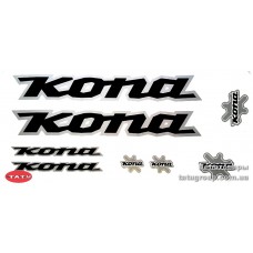 Наклейки на велосипед "KONA" черн.-серебр.