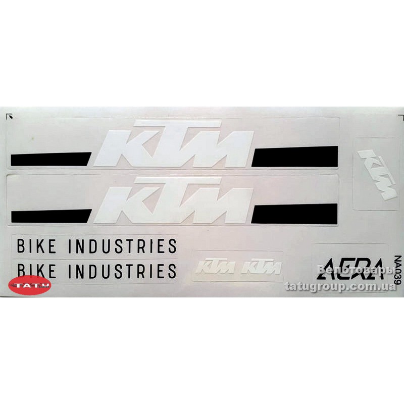 Наклейки на велосипед "KTM" бел.-черн.