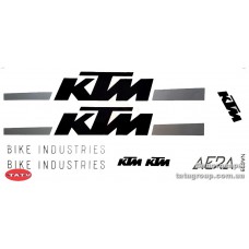 Наклейки на велосипед "KTM" черн.-серебр.