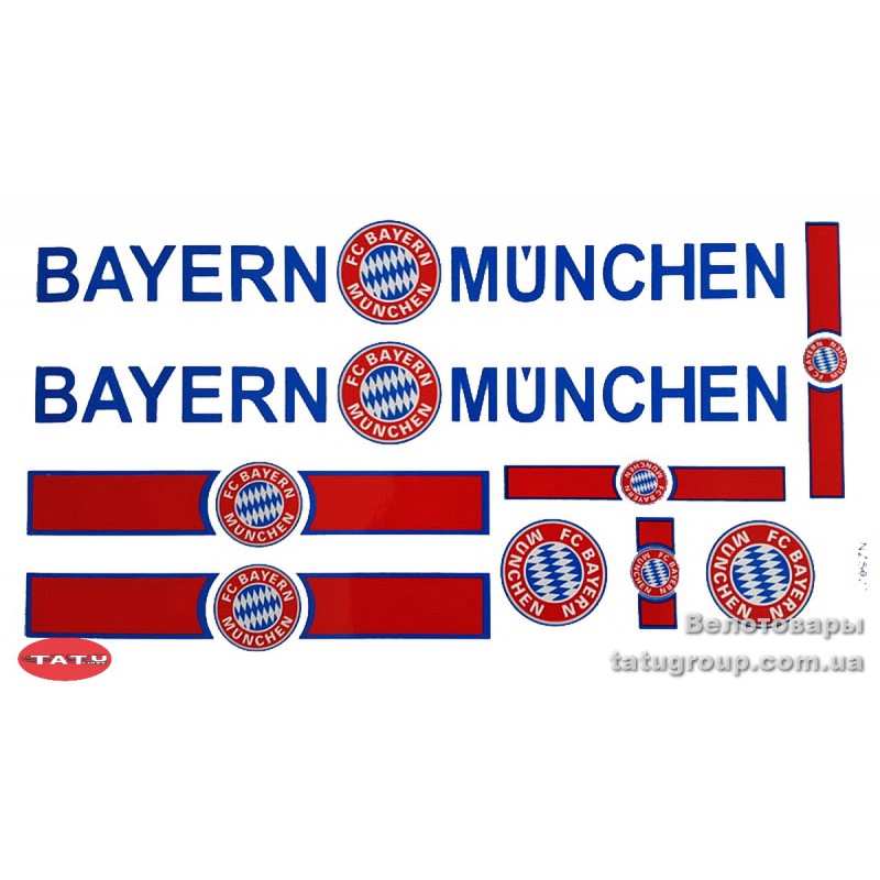 Наклейки на велосипед "BAYERN-MUNCHEN" син.-красн.