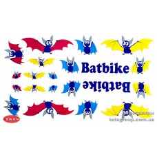 Наклейки на велосипед "BATBIKE" синие