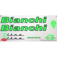 Наклейки на велосипед "BIANCHI" салат.-черн.