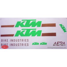 Наклейки на велосипед "KTM" зелен.-золот.