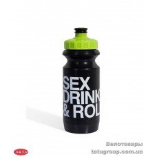 Фляга 600ml Green Cycle Sex Drink & Roll с Big Flow valve, LDPI black nipple/ ye
