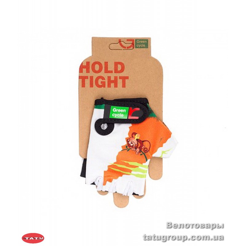 Перчатки Green Cycle NC-2339-2014 Kids без пальцев M бело-оранжевые