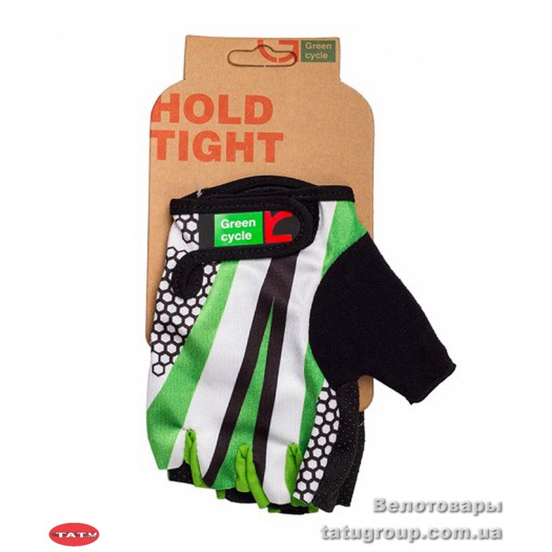 Перчатки Green Cycle NC-2540-2015 Light без пальцев M бело-зеленые