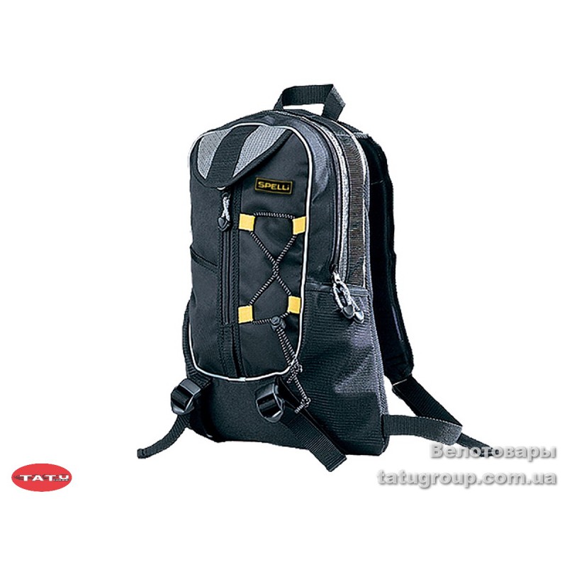 Рюкзак SBP-035 черный, с желтыми вставками,змейка по центру