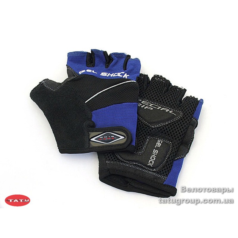 Перчатки TATU-BIKE кор.пальцы GEL CG808 синие XL